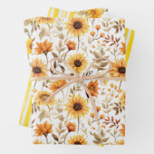 Gelbe Sonnenblumen, die Papiertüten umhüllen Geschenkpapier Set (Beispiel)