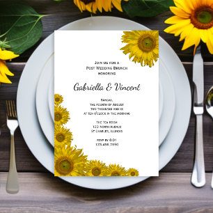 Gelbe Sonnenblumen-Edge-Hochzeitsbrunch nach der F Einladung