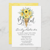 Gelbe Sonnenblumen Eiscreme Brautparty Einladung (Vorne/Hinten)