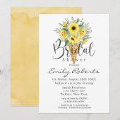 Gelbe Sonnenblumen Eiscreme Kone Brautparty in Einladung (Vorne/Hinten)