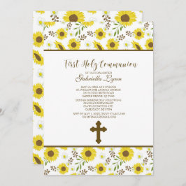 Gelbe Sonnenblumen Erste Heilige Kommunion Einladu Einladung