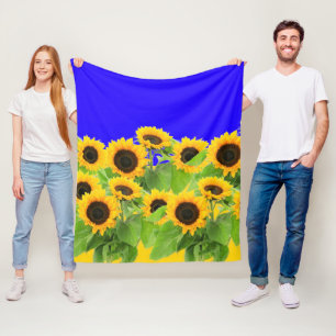 Gelbe Sonnenblumen Fleece-Decke Fleecedecke