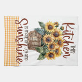 Gelbe Sonnenblumen Floral Gingham Sunshine Joy Geschirrtuch (Horizontal)