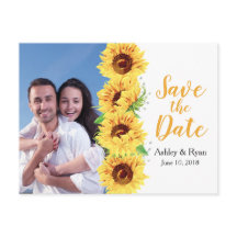 Gelbe Sonnenblumen Foto Hochzeit Save the Date