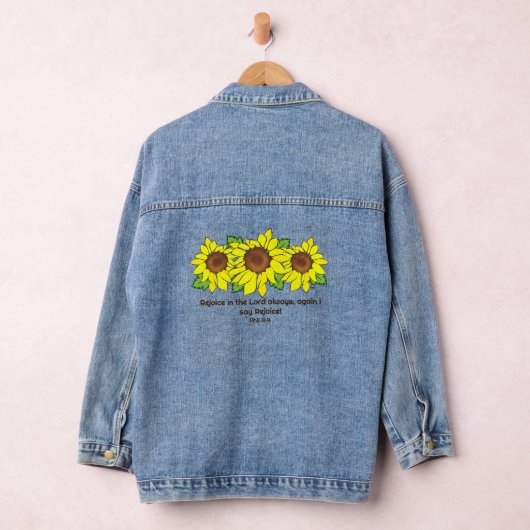 Gelbe Sonnenblumen Freude an der Lord Scripture Jeansjacke (Hangar)