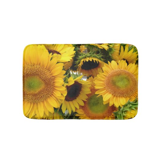 Gelbe Sonnenblumen frisch vom Bauers-Markt Badematte (Vorderseite)