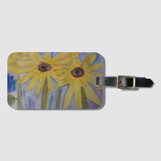 Gelbe Sonnenblumen Gepäckmarke Gepäckanhänger (Vorderseite (Horizontal))