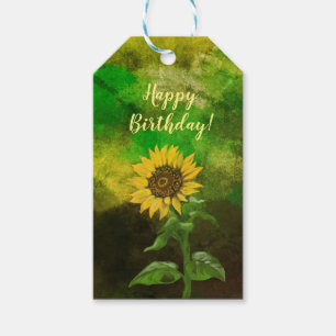 Gelbe Sonnenblumen Geschenkanhänger