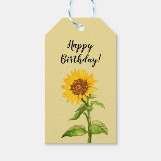 Gelbe Sonnenblumen Geschenkanhänger (Vorderseite)