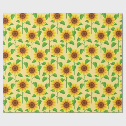 Gelbe Sonnenblumen Geschenkpapier (Flach)