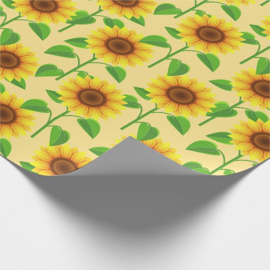 Gelbe Sonnenblumen Geschenkpapier (Ecke)