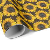 Gelbe Sonnenblumen Geschenkpapier (Rolleneckpunkt)