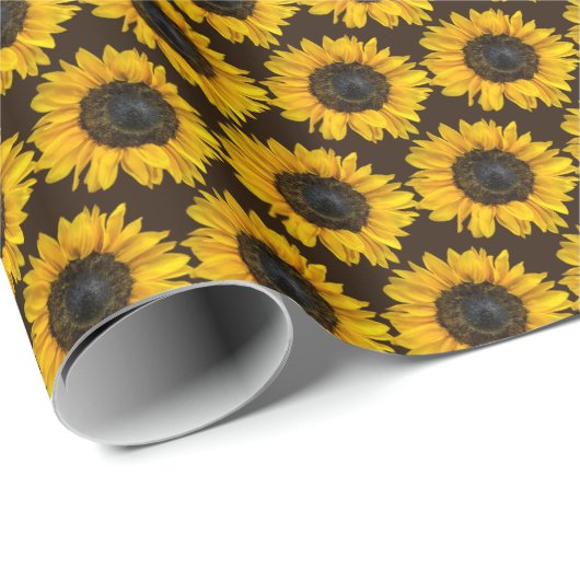 Gelbe Sonnenblumen Geschenkpapier (Rolleneckpunkt)