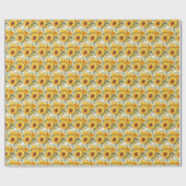 Gelbe Sonnenblumen Geschenkpapier (Flach)