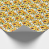 Gelbe Sonnenblumen Geschenkpapier (Ecke)