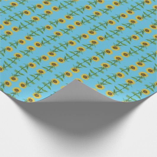 Gelbe Sonnenblumen Geschenkpapier (Ecke)