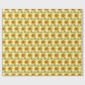 Gelbe Sonnenblumen Geschenkpapier (Flach)