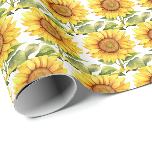 Gelbe Sonnenblumen Geschenkpapier (Rolleneckpunkt)