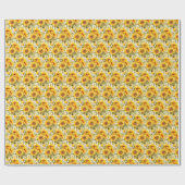 Gelbe Sonnenblumen Geschenkpapier (Flach)