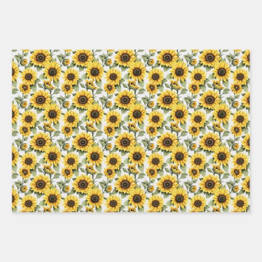 Gelbe Sonnenblumen Geschenkpapier Set (Vorderseite)