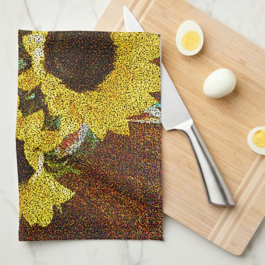 Gelbe Sonnenblumen Geschirrtuch (Viertel Falte)