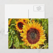 Gelbe Sonnenblumen gestrichen Postkarte (Vorne/Hinten)