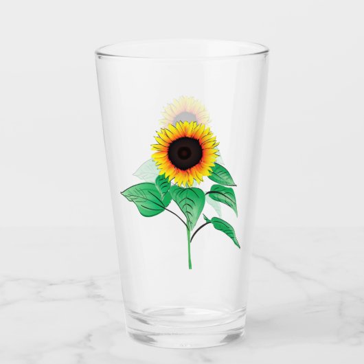 Gelbe Sonnenblumen Glas (Vorderseite)