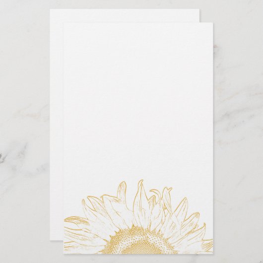 Gelbe Sonnenblumen Grafische Geschirr Briefpapier (Vorne/Hinten)