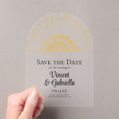 Gelbe Sonnenblumen Grafische Hochzeit Sichern Sie  Acryleinladungen (Insitu (Handheld))