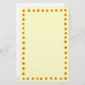 Gelbe Sonnenblumen Grenze auf gelbem Boden Briefpapier (Vorne/Hinten)