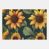 Gelbe Sonnenblumen Großdruck Geschenkpapier Set (Vorderseite 3)