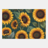 Gelbe Sonnenblumen, großes Papierblatt Geschenkpapier Set (Vorderseite)