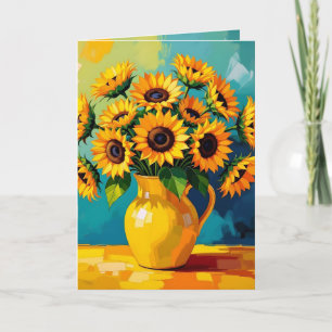 Gelbe Sonnenblumen   Haben Sie einen schönen Gebur Karte