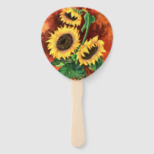 Gelbe Sonnenblumen-Handfächer Fächer