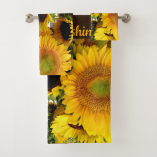 Gelbe Sonnenblumen Handtuch Set Badezimmer Gelb Br