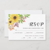 Gelbe Sonnenblumen, Herbstlaube Hochzeit RSVP-Kart RSVP Karte (Vorderseite)