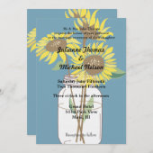 Gelbe Sonnenblumen Hochzeit Einladung (Vorne/Hinten)