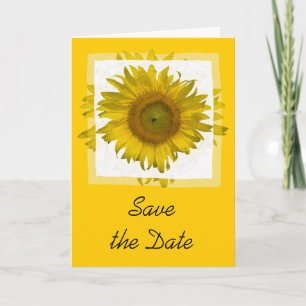 Gelbe Sonnenblumen Hochzeit Save the Date Ankündigung