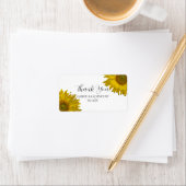 Gelbe Sonnenblumen Hochzeit Vielen Dank für Ihre U Adressaufkleber (Insitu)