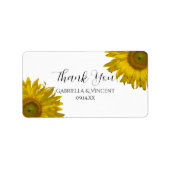 Gelbe Sonnenblumen Hochzeit Vielen Dank für Ihre U Adressaufkleber (Vorne)