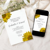 Gelbe Sonnenblumen Hochzeitliches Probe-Dinner Einladung