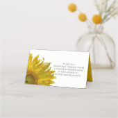 Gelbe Sonnenblumen Hochzeitsfavoriten für die Wohl Platzkarte (Vorderseite)
