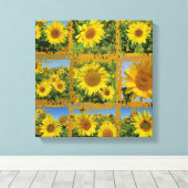 Gelbe Sonnenblumen im Sommer, fröhlich Leinwanddruck (Insitu (Holzboden))