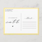 Gelbe Sonnenblumen in einem Mason Jar Baby Brunch Einladungspostkarte (Rückseite)