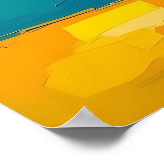 Gelbe Sonnenblumen in einer Gelbvase Poster (Ecke)