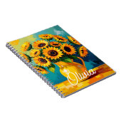 Gelbe Sonnenblumen in einer Personalisierten GelbV Notizblock (Rechte Seite)