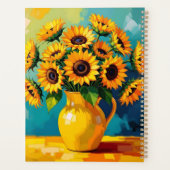 Gelbe Sonnenblumen in einer Personalisierten GelbV Planer (Rückseite)