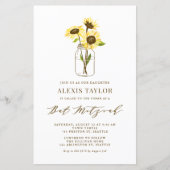 Gelbe Sonnenblumen in Jar Bat Mitzvah Einladung (Vorderseite)