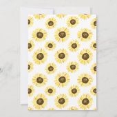 Gelbe Sonnenblumen in Mason Jar Babydusche Einladung (Rückseite)