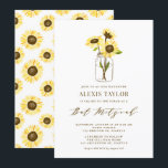 Gelbe Sonnenblumen in Mason Jar Bat Mitzvah Einladung<br><div class="desc">Laden Sie Familie und Freunde zu Ihrer Veranstaltung mit dieser anpassbaren Fledermaus mitzvah Einladung. Gelbe Sonnenblumen in einem Maurerkirsch. Personalisieren Sie diese,  indem Sie Ihre Daten hinzufügen. Die Einladung zur Sonnenblume-Fledermaus mitzvah ist perfekt für jedes Thema oder jede Saison.</div>